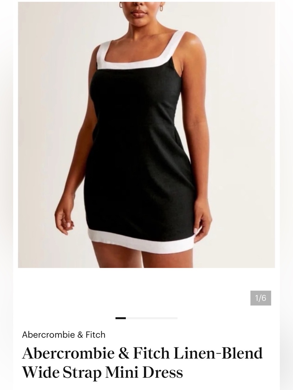 Abercrombie & Fitch Black Dress with White Trim